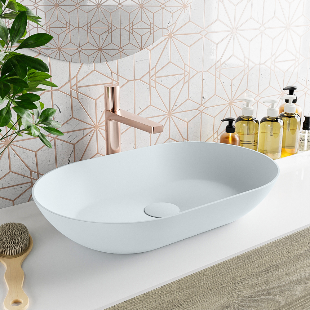 MONDIAZ ONNI Waskom solid surface 55cm kleur Clay / Clay