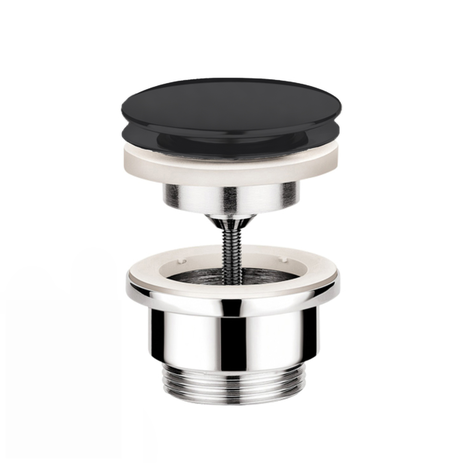 Clickwaste Hotbath Cobber Afvoerplug met Schroef Rond Mat Zwart