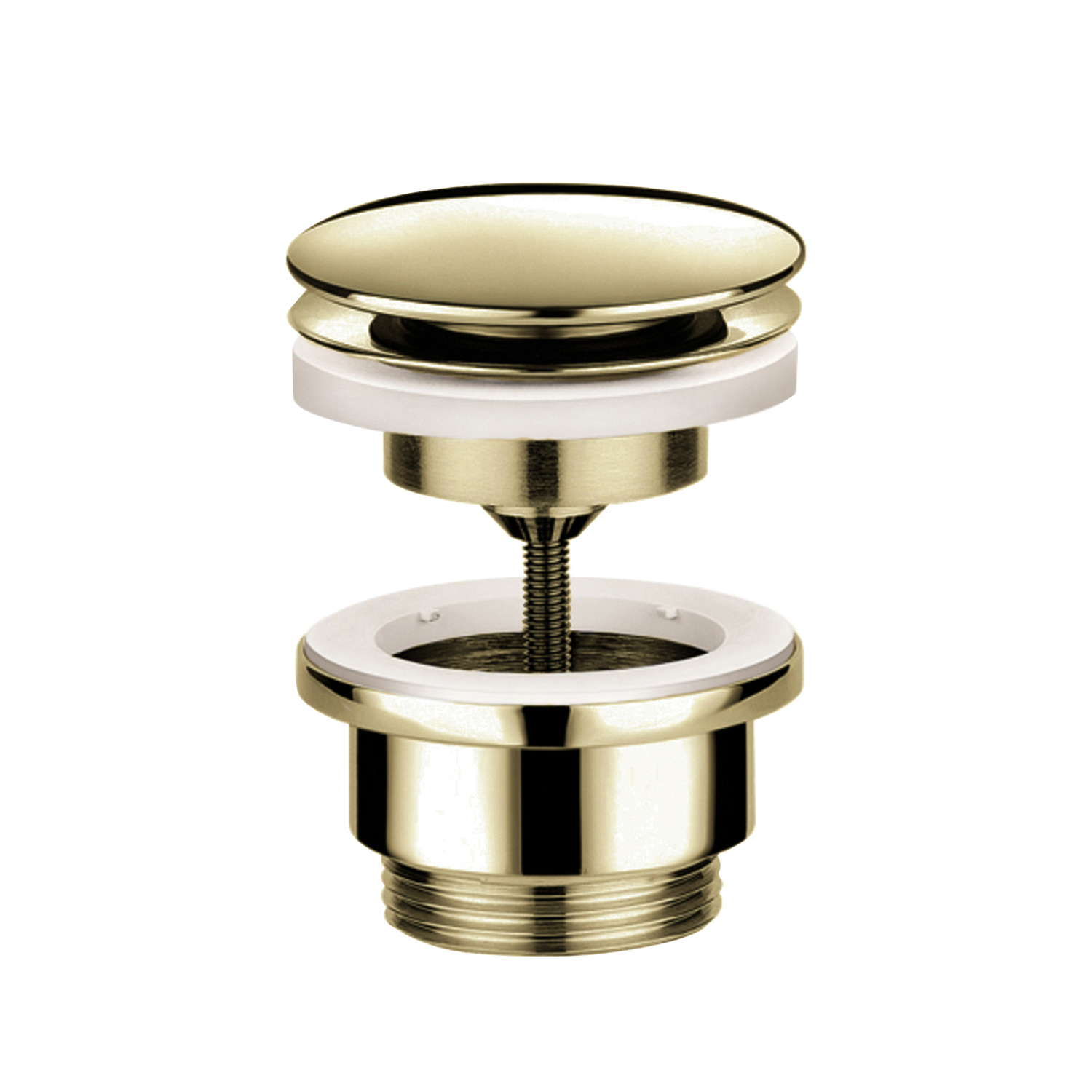 Clickwaste Hotbath Cobber Afvoerplug met Schroef Rond Gepolijst Messing PVD