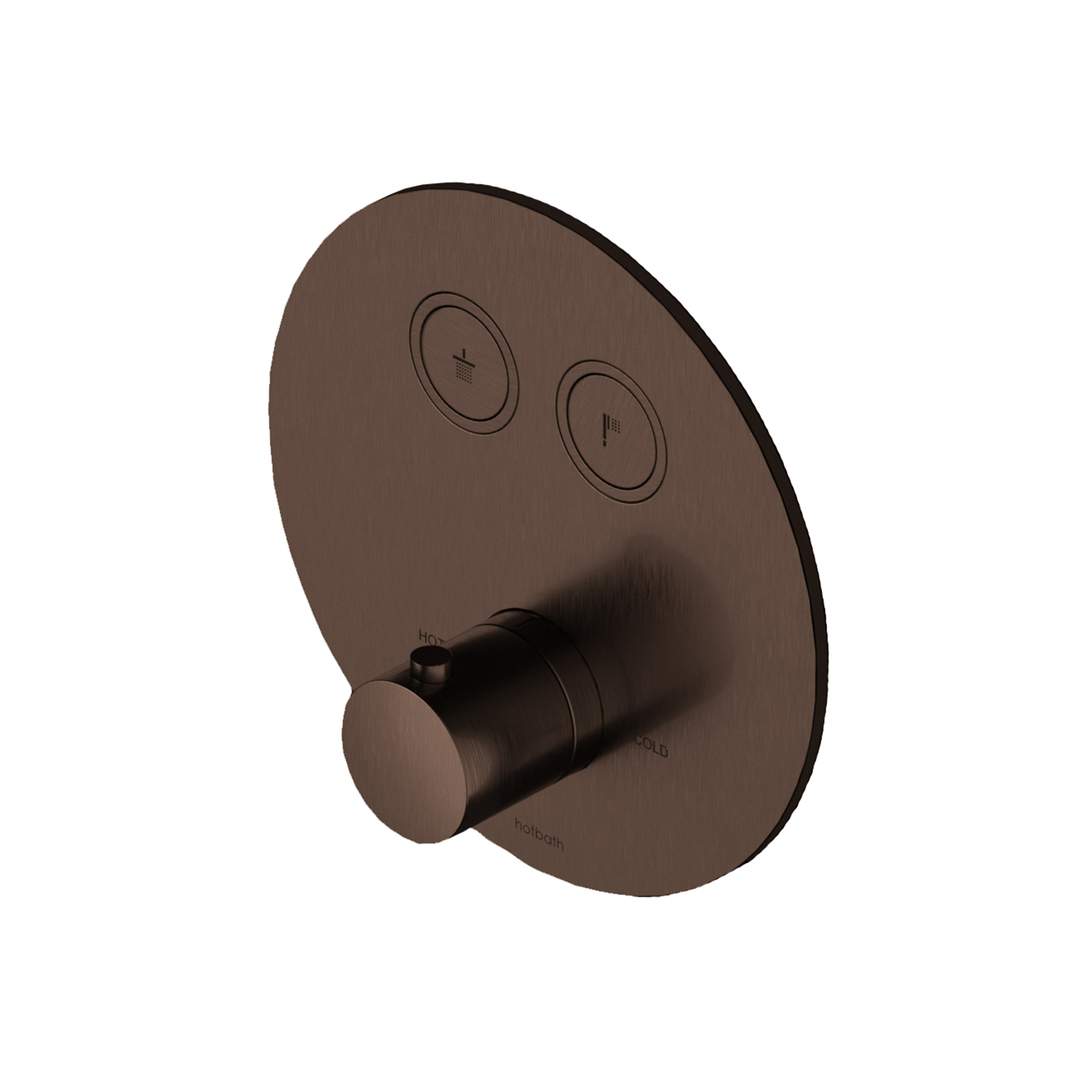 Douchethermostaat Hotbath Cobber Inbouw 2 Pushbuttons Rond Verouderd Messing (excl. inbouwdeel) Living Colours