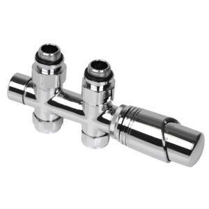 Design Onderblok Set Radiator Plieger Como Recht Inclusief Koppeling 15 en 16 mm Chroom