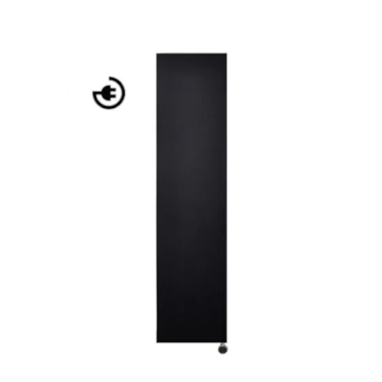 Radiator Sanicare Denso 180 x 40 cm. Mat Zwart Met Thermostaat Zwart Linksonder