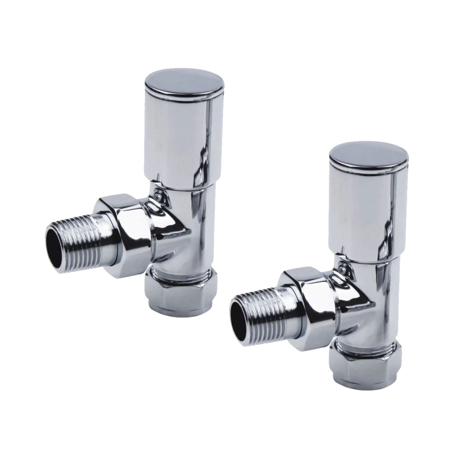 Radiatorkraan Sanilux Aansluitset Haaks Chroom (Voor zij aansluiting)