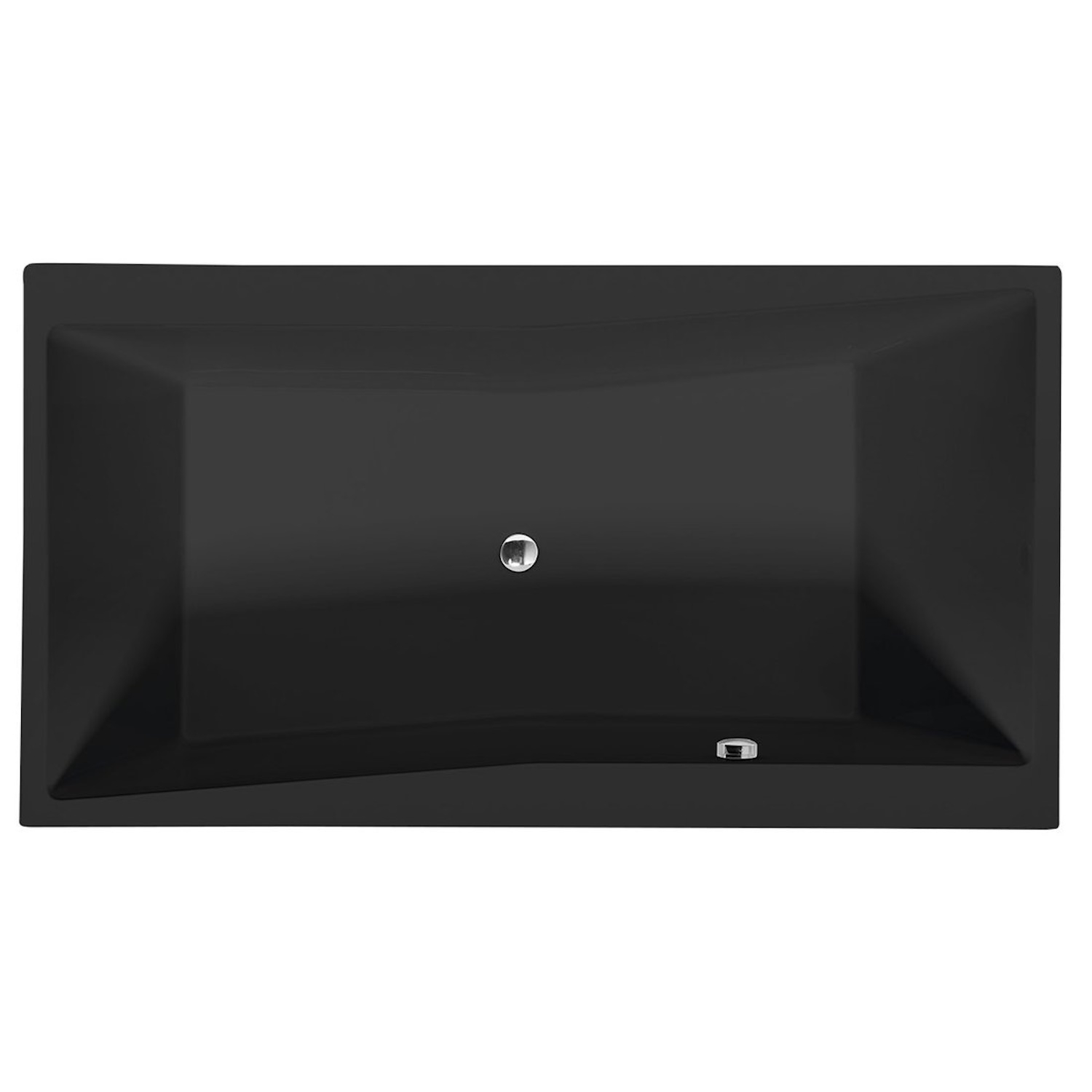 Rechthoekig Ligbad Sapho Quest 180x100x49 cm Mat Zwart