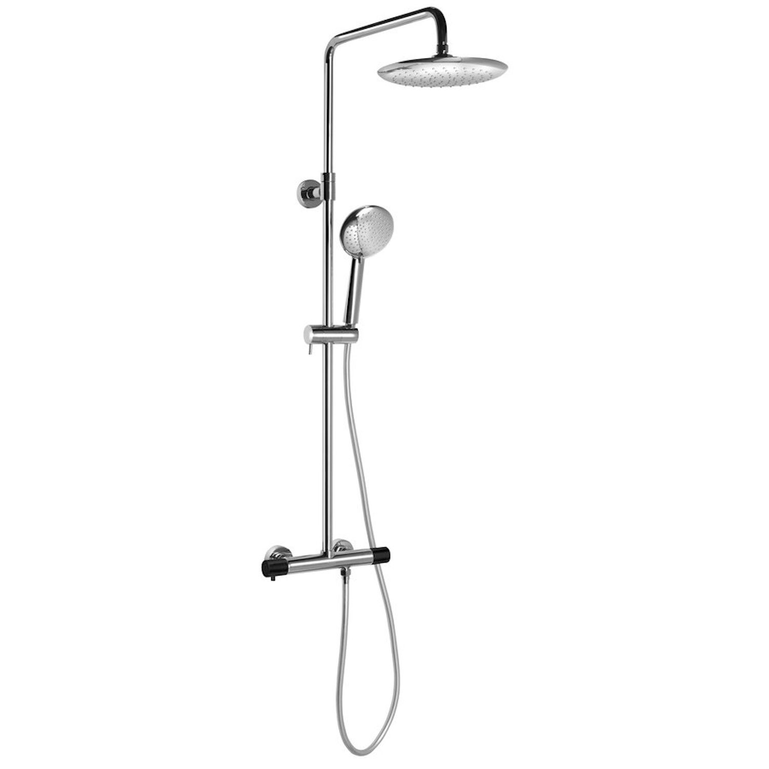 Regendouche met Thermostatische Mengkraan Sapho Solaris Chroom/Mat Zwart