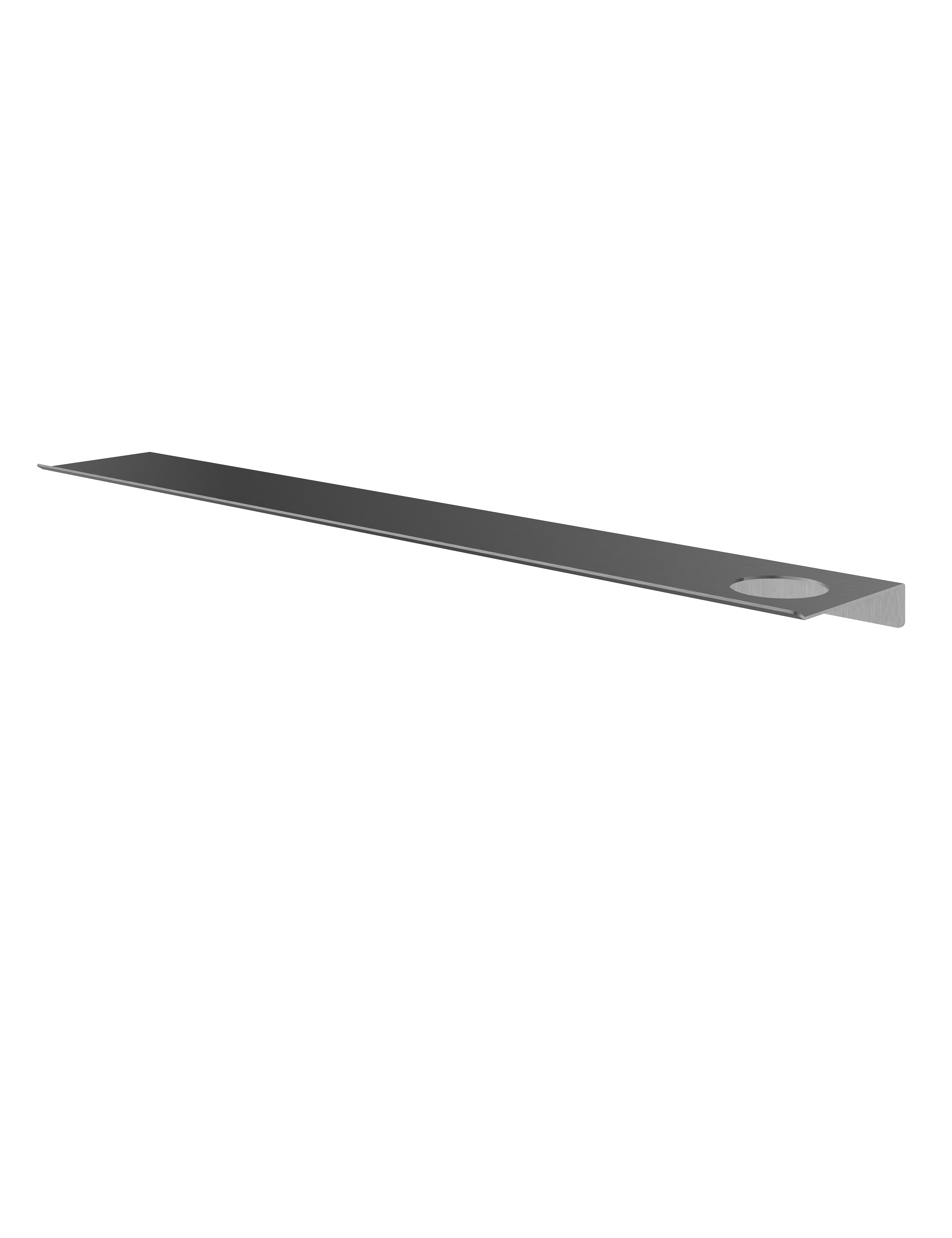 Hotbath &More Planchet 80 cm inclusief bevestigings rails met 1 uitsparing voor een zeepdispenser of beker Geborsteld gunmetal PVD