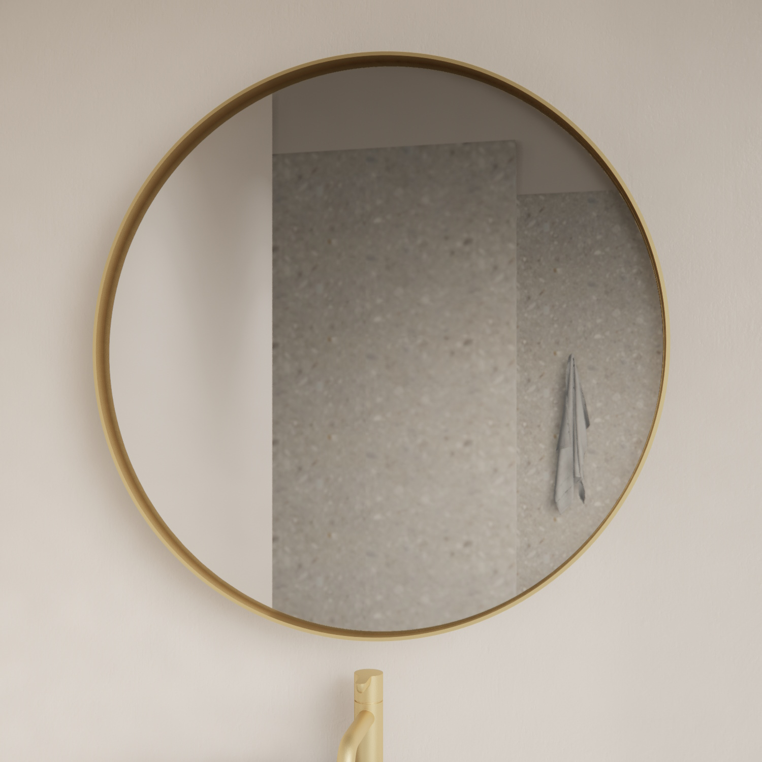 Spiegel Gliss Design Asteri Zonder LED Verlichting 100 cm Met Rand Mat Goud