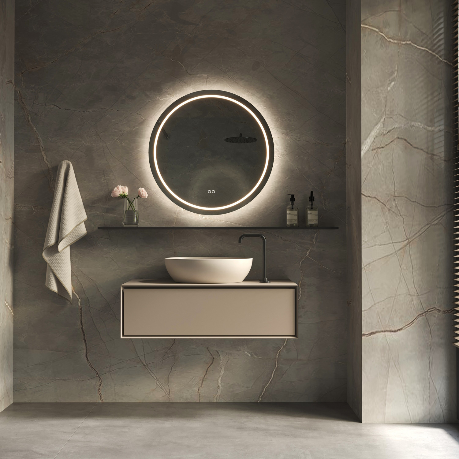 Spiegel Hipp Design Phantom 002 Met Verlichting Incl. Spiegelverwarming (Alle Maten)