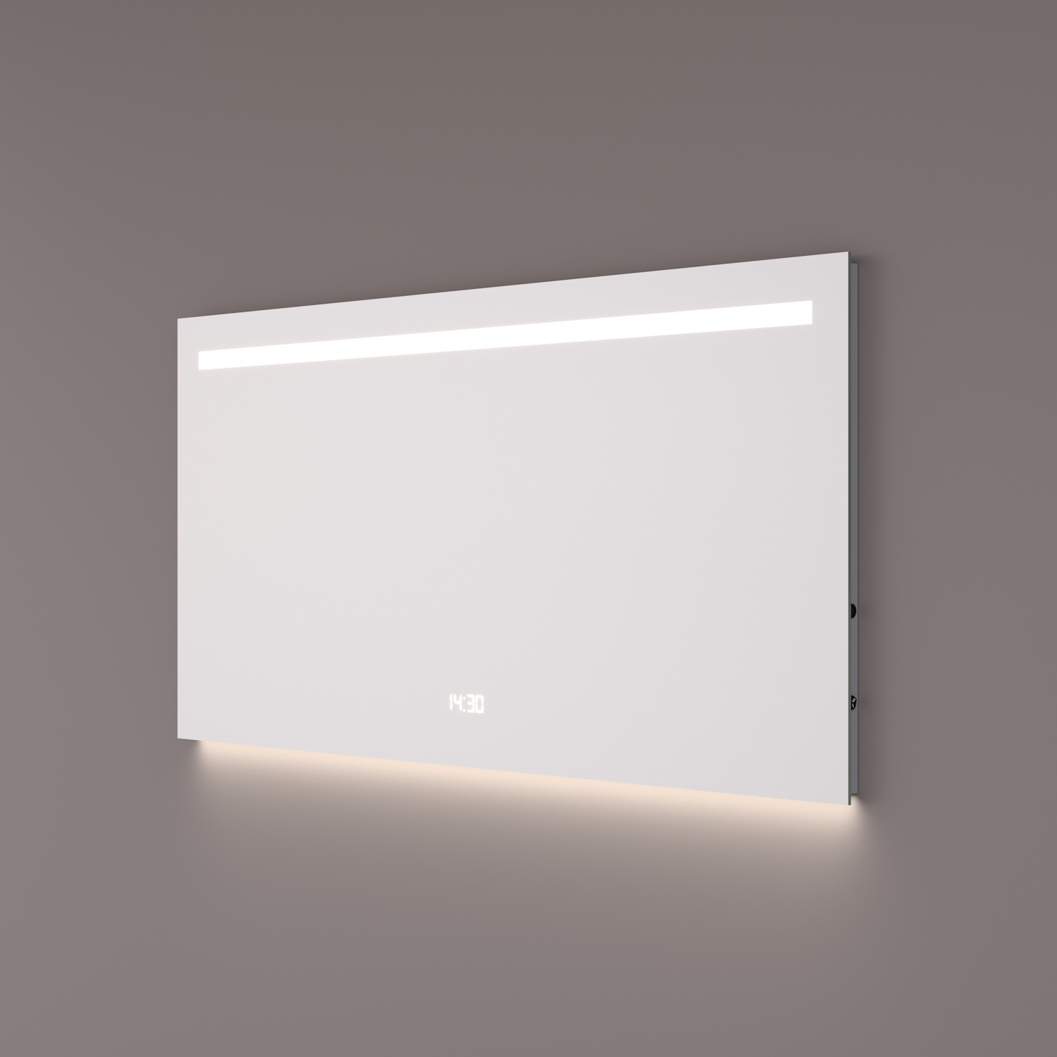 Spiegel Hipp Design SPV 5000 Rechthoek Met Verlichting Incl. Spiegelverwarming en Digitale Klok (Alle Maten)