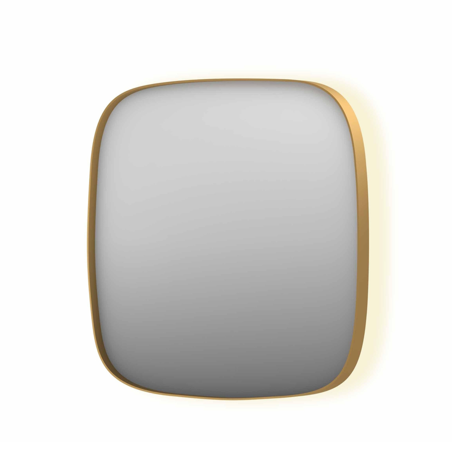 Spiegel INK SP30 100x4x100 cm incl. Indirect LED-Verlichting Rondom en Spiegelverwarming Geborsteld Mat Goud