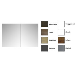 Spiegelkast Sanicare Qlassics 90 cm 2 Deuren Antraciet