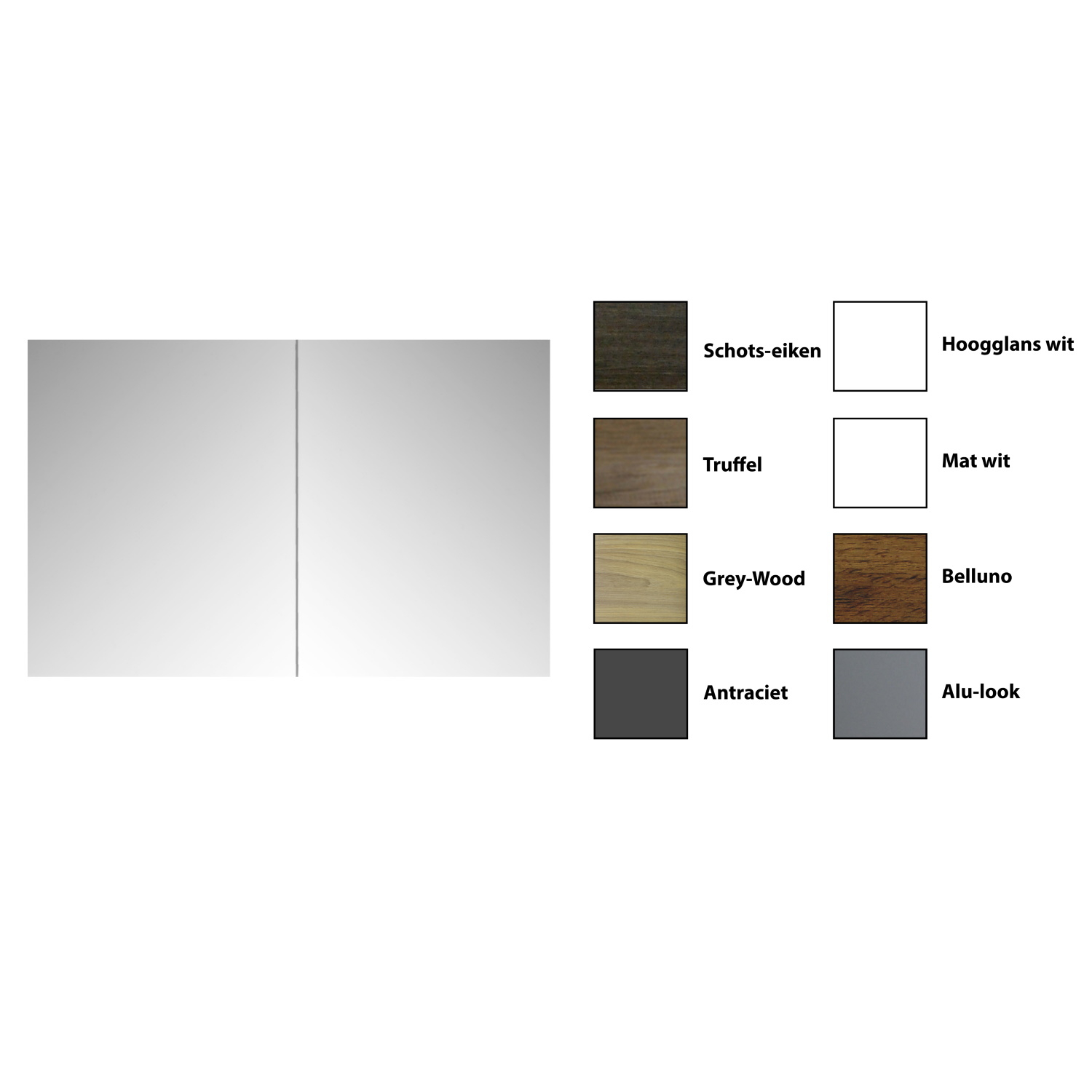 Spiegelkast Sanicare Qlassics 90 cm 2 Deuren Antraciet