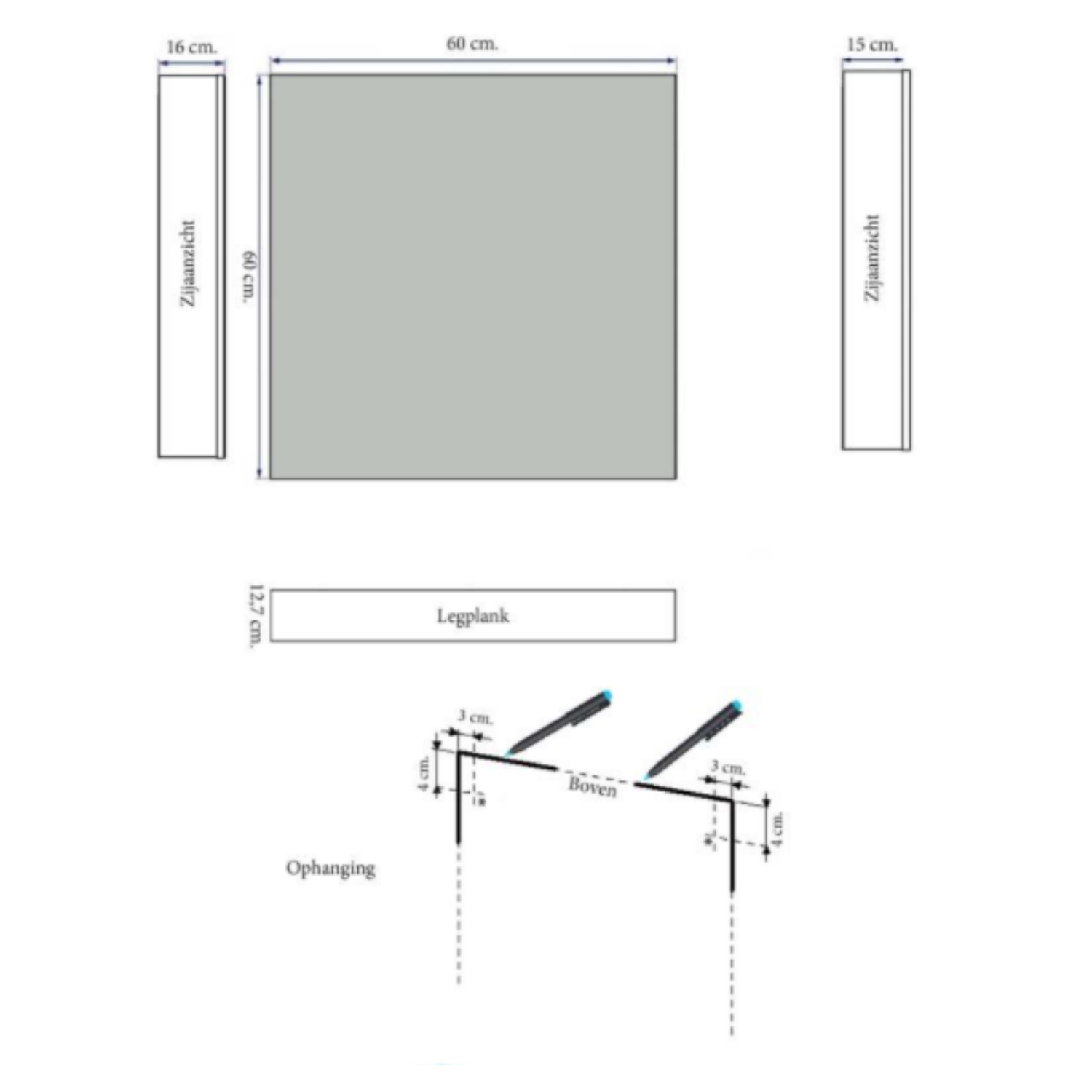 Spiegelkast Sanicare Qlassics Ambiance 60 cm 1 Deur Hoogglans Wit Links