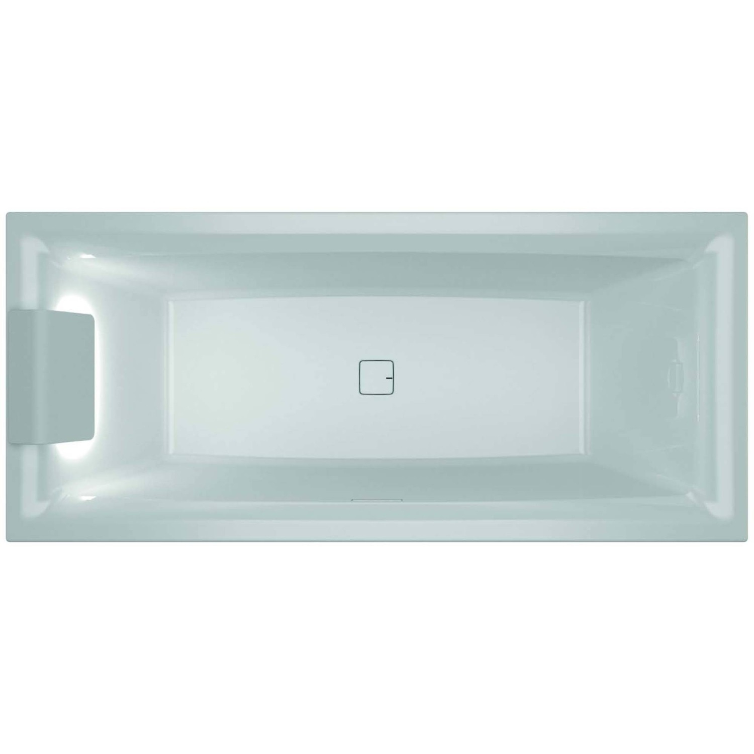 Ligbad Riho Still Square met LED en Hoofdsteun 170x75 cm Acryl Wit (Links)