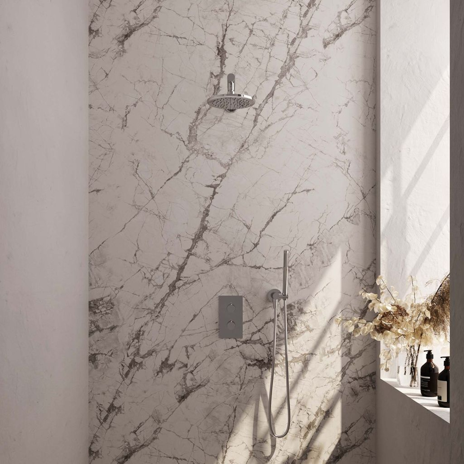 Inbouw Regendouche Set Brauer Chrome Edition Plafond Uitloop Ronde Hoofddouche 20 cm Met Handdouche 3 Standen