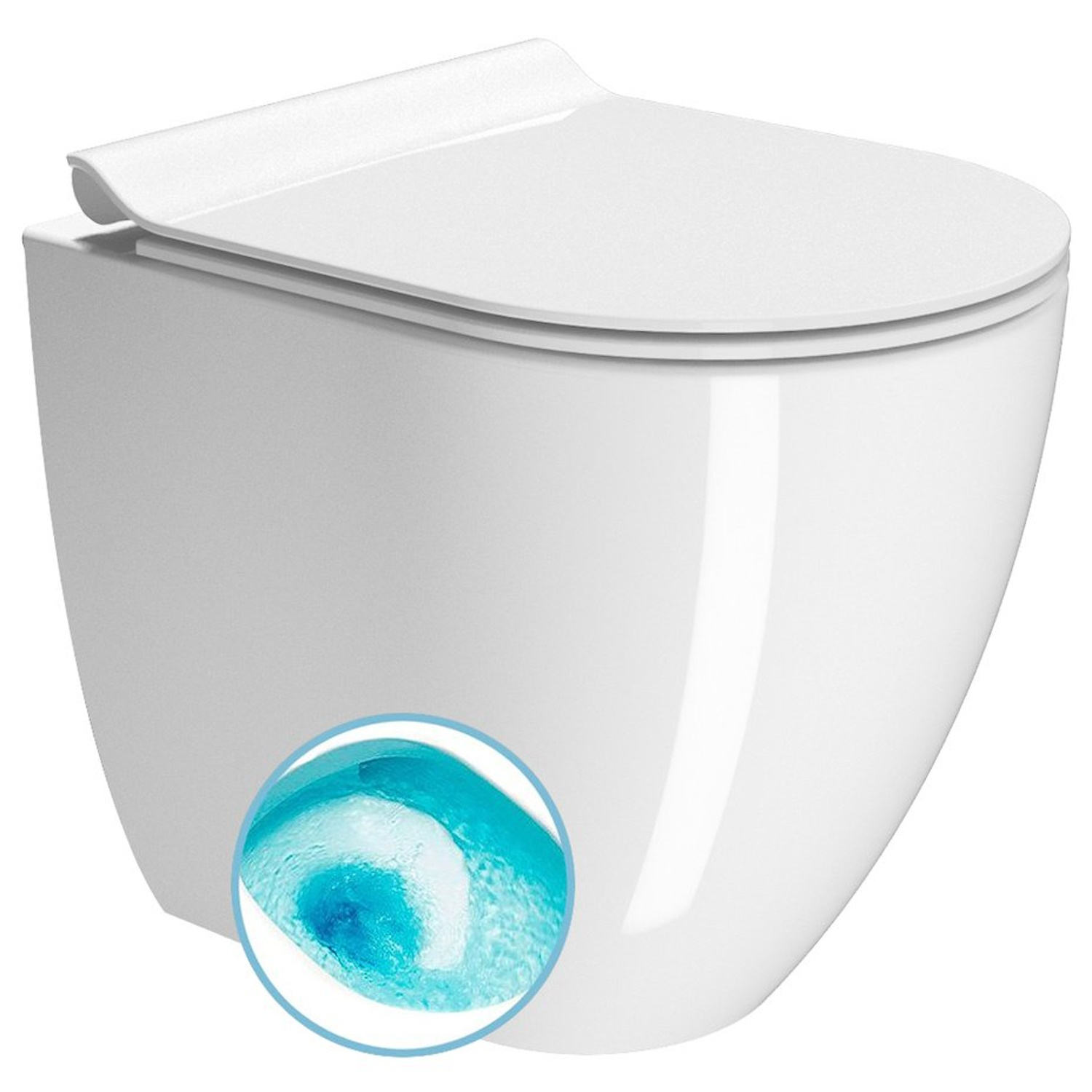 Toilet Closet Swirlflush S-Trap/P-Trap Incl. Montage Kit Sapho Pura 36x50 Wit ExtraGlaze