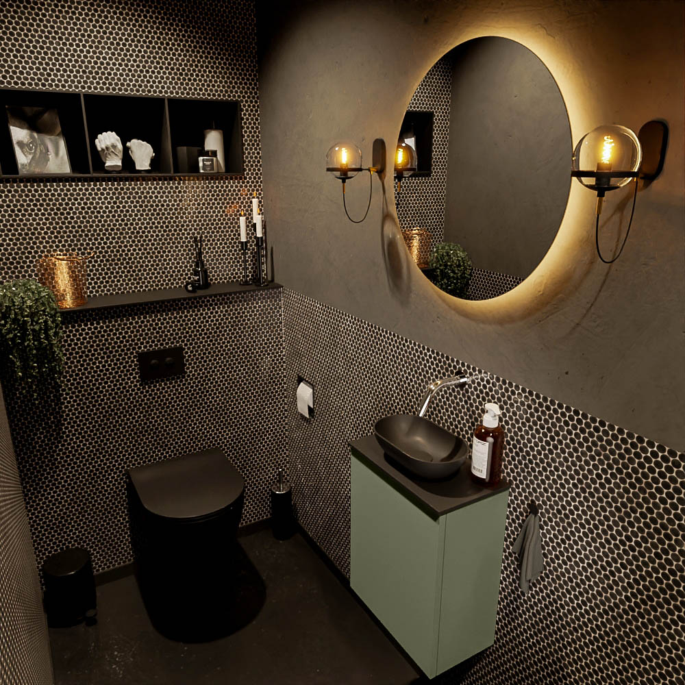 MONDIAZ FOWY toiletmeubel 40cm kleur army. Waskom positie midden kleur urban | urban. Zonder kraangat