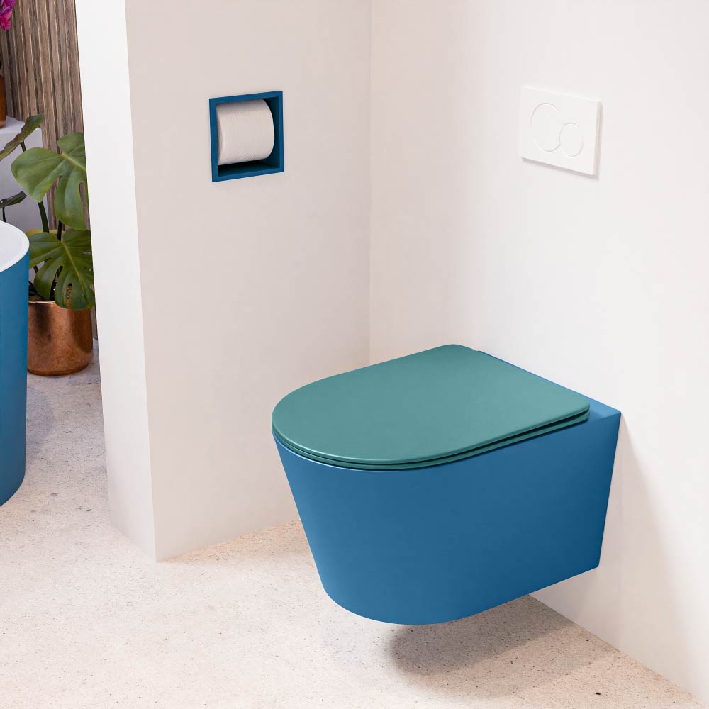 MONDIAZ LAVIE hangend toilet single fire rimless diepspoel Jeans, Toiletzitting met quick-release & softclose Smag