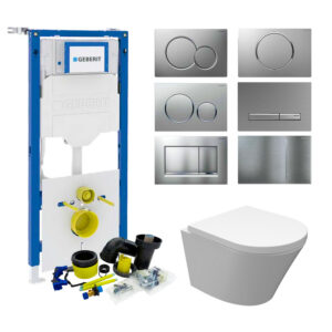 Geberit UP320 Toiletset set18 Wiesbaden Vesta Junior Rimless 47 cm met Sigma drukplaat