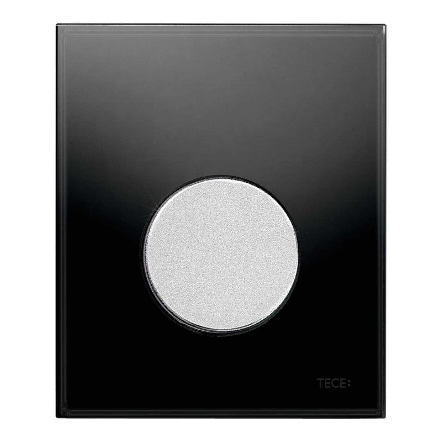 Urinoir Bedieningsplaat TECE Loop Glas Zwart 10,4x12,4 cm (met mat chromen toets)
