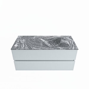 MONDIAZ VICA-DLUX 110cm badmeubel onderkast Clay 2 lades. Inbouw wastafel CLOUD rechts zonder kraangat, kleur Lava.