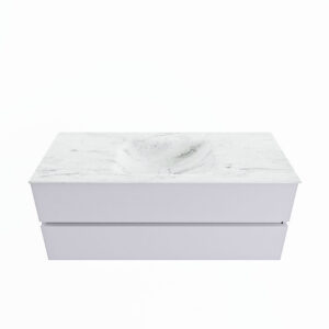 MONDIAZ VICA-DLUX 120cm badmeubel onderkast Cale 2 lades. Inbouw wastafel CLOUD midden zonder kraangat, kleur Opalo.