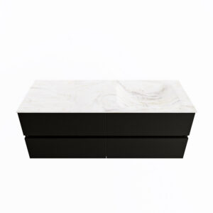 MONDIAZ VICA-DLUX 130cm badmeubel onderkast Urban 4 lades. Inbouw wastafel CLOUD rechts 1 kraangat, kleur Ostra.