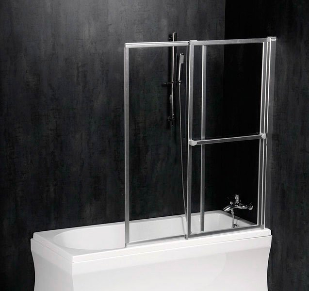 Vouwbare Badwand Sapho Olbia 123 cm Zilver