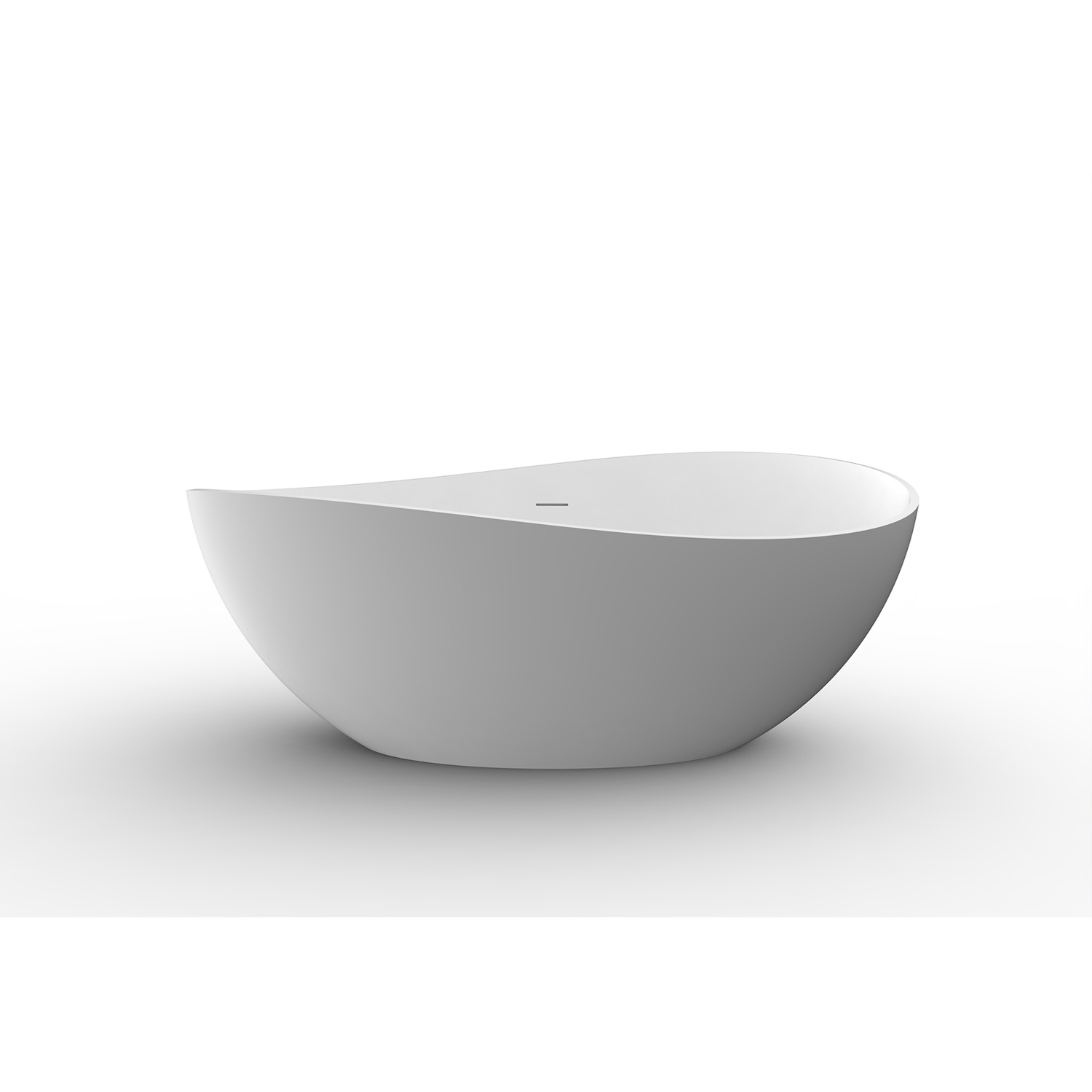 Vrijstaand Ligbad Wiesbaden Waive 160x95 cm Solid Surface Mat Wit