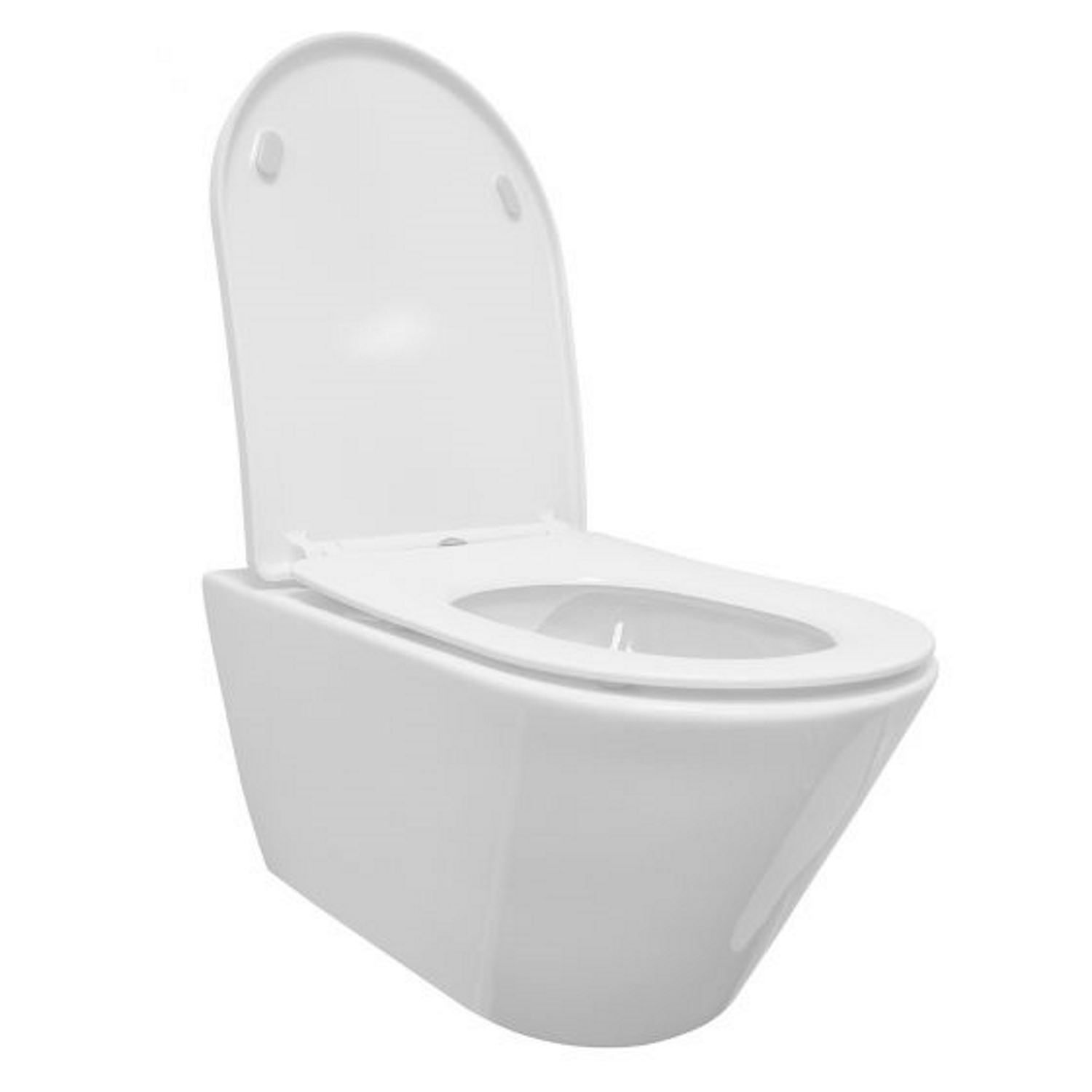 Wandcloset Wiesbaden Stereo Rimless Softclose met Shade Toiletzitting Glans Wit