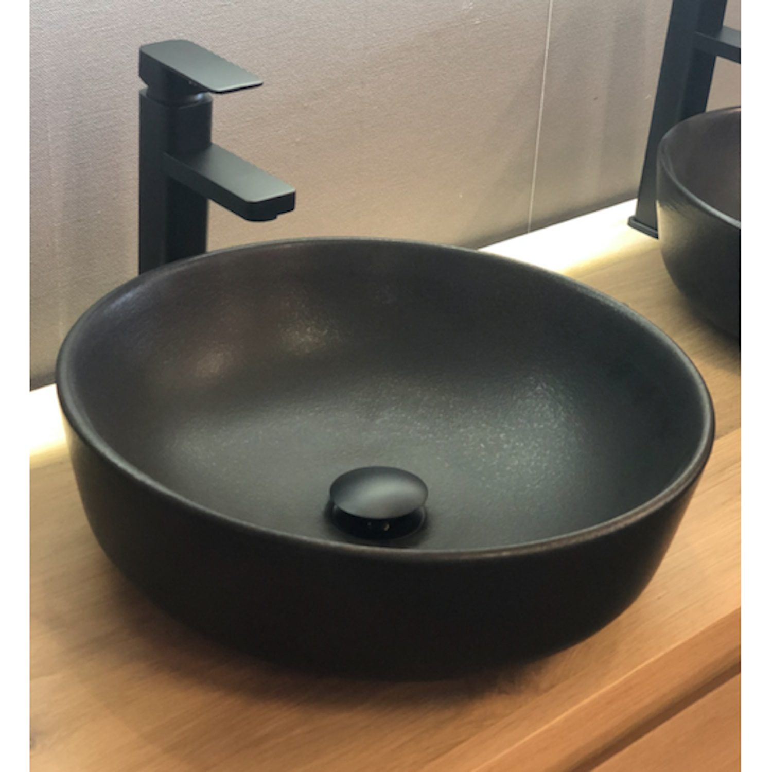 Waskom Casajoy Nero Rond 41 cm Zwart