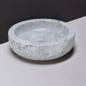 Waskom Forzalaqua Verona Carrara Rond Gepolijst en Gekapt 40x12x cm