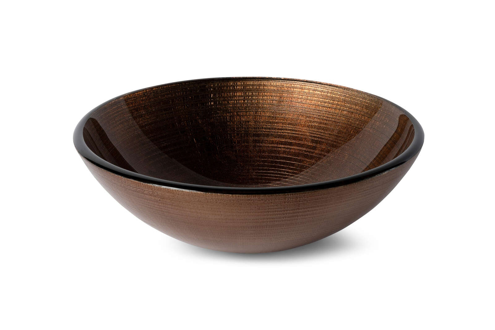 Waskom Luca Sanitair Vetro Rond 42x42x14,5 Gehard Glas Incl. Wastafelhouder Copper