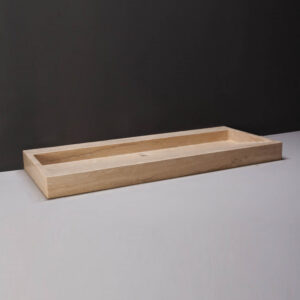 Wastafel Forzalaqua Palermo Travertin Gezoet Zonder Kraangaten Beige 120,5x51,5x9 cm