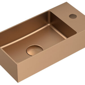 Wastafel Roestvrije Staal incl. Afvoer Sapho Aurum 36,5x18 cm Koper Goud