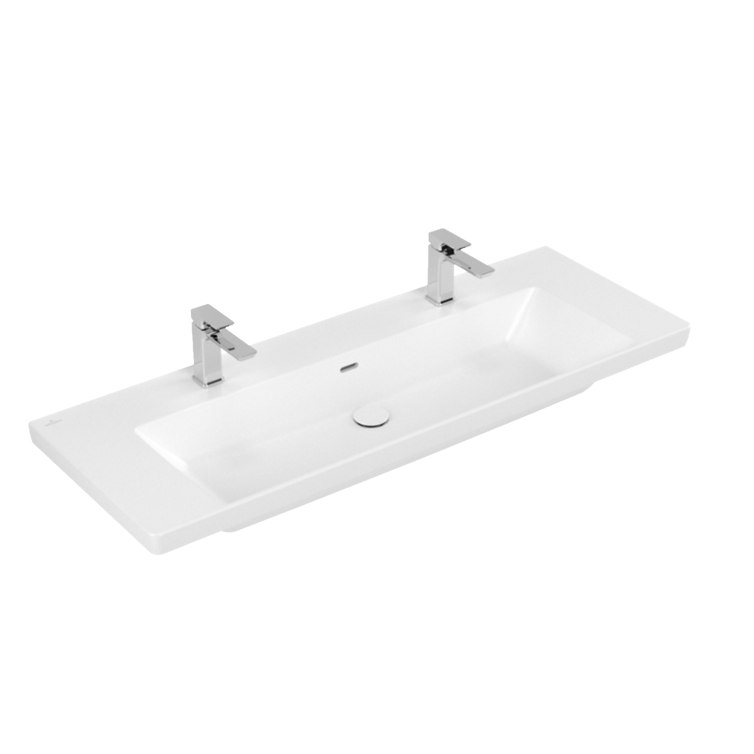 Wastafel Villeroy & Boch Subway 3.0 Met CeramicPlus 2 Kraangaten Met Overloop 130x47x16.5 cm Stone White