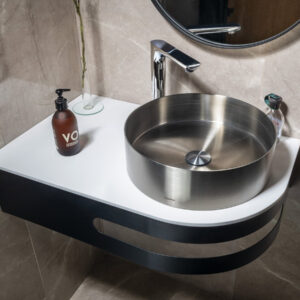 Wastafelblad met Waskom Sapho Pulse Links 75,7x18,2x46,2 cm