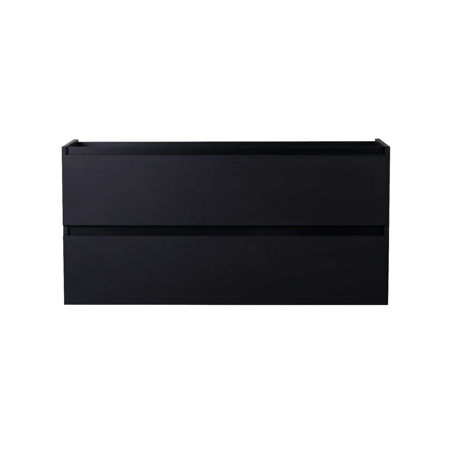 Wastafelmeubel BWS Maia Onderkast Zonder Topblad 120 cm 2 Laden + 1 Uitsparing Mat Zwart