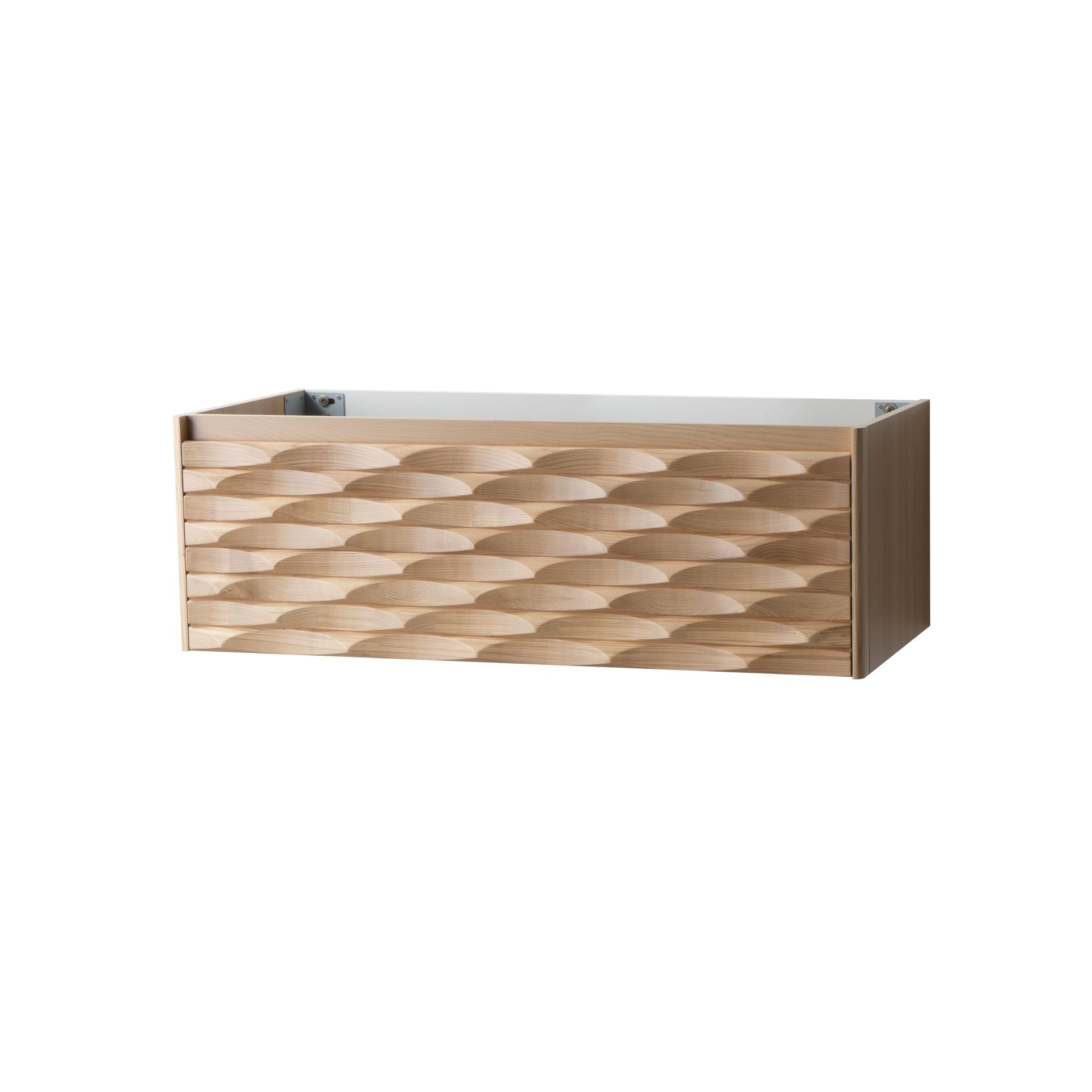 Wastafelonderkast BWS Mila 1 Lade Greeploos Soft Close 119x40x52 cm Licht Eiken
