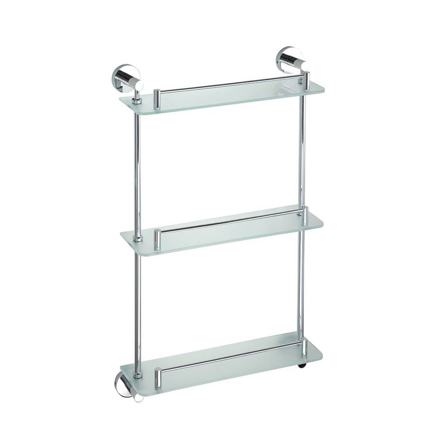 Drievoudige Glazen Planchet Sapho X-Round 40x68x12 cm Chroom