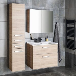 Aqualine Vega kolomkast 184x35x31cm eiken