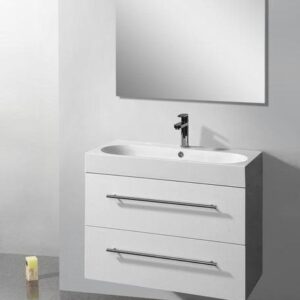 Lambini Designs Compact Line badkamermeubel 100cm 1 kraangat hoogglans wit