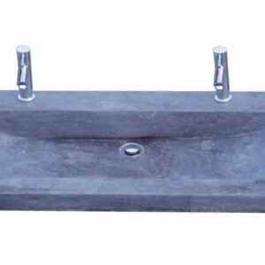 Lambini Designs Novara compacte wastafel natuursteen 100cm met 2 kraangaten