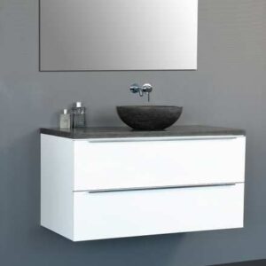 Lambini Designs Senza Dynasty badkamermeubel 100cm 0 kraangaten hoogglans wit