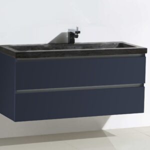 Lambini Designs Trend Stone badkamermeubel 100cm 1 kraangat hoogglans antraciet