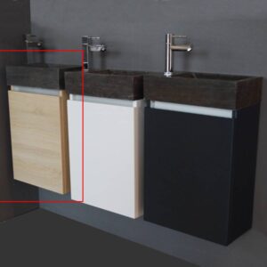 Lambini Designs Trendline fonteinkast natuursteen en eiken rechts/links