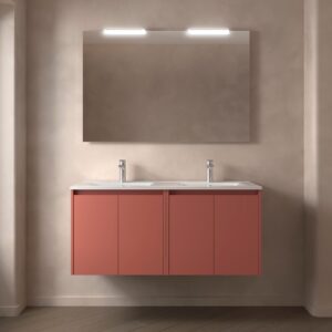 Muebles Project badmeubel 120cm met 4 deuren en wastafel rood