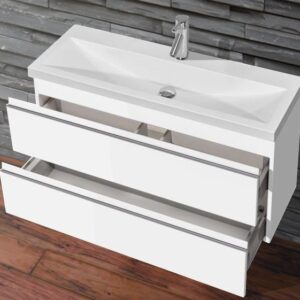 Mueller Compact badmeubel greeploos 80x36cm, 1 kraangat, hoogglans wit