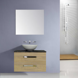 Sanicare Q11 badkamermeubel met grey-stone topblad 65 cm hoogglans wit