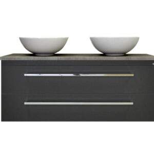 Sanicare Q12 badkamermeubel met grey-stone topblad 120 cm antraciet